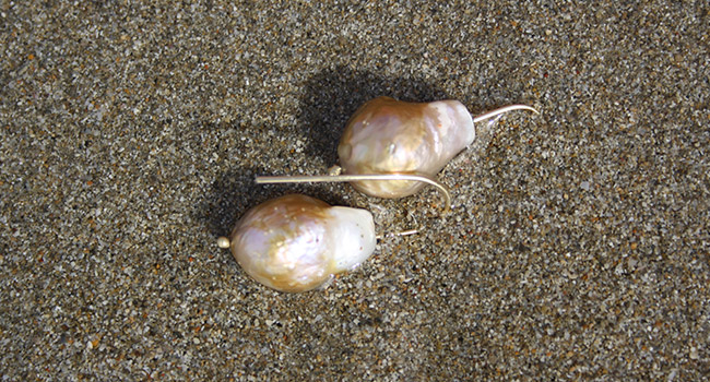 earrings baroque pearls and 14k gold